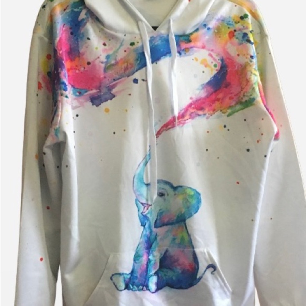 American made unisex hoodie with elephant